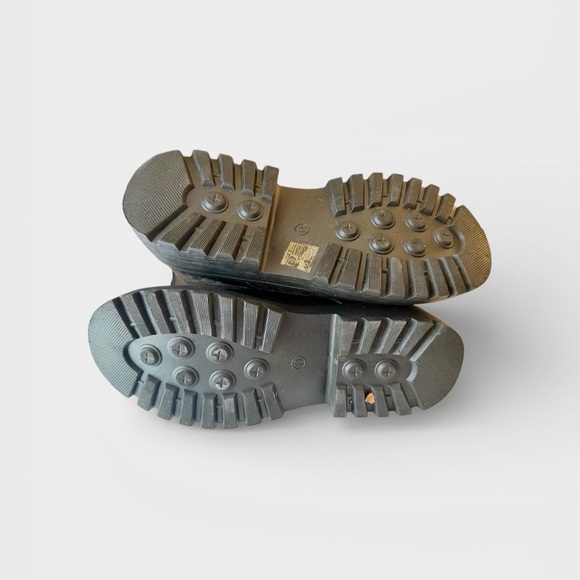 SHEIN Black Floral Lace-Up Combat Boots - Picture 6 of 7